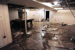 flooded basement and basement flood cleanup